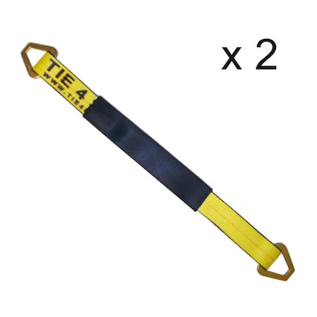 Tie 4 Safe 2" x 36" Axle Straps w/ Sleeve & D Rings, WLL: 3, 333 lbs., PK2 RT41A-36M18-Y-C-2